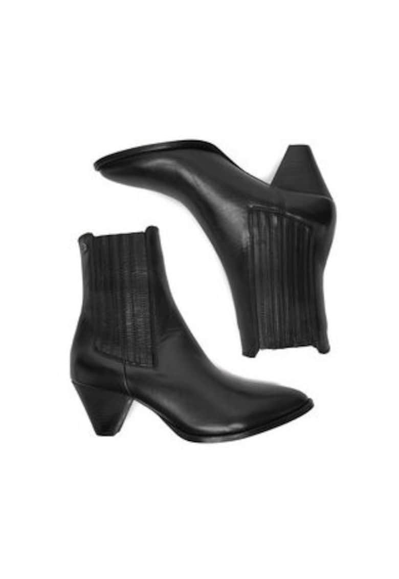 Botine dama EO-ISIL-222FW87-1 - Piele naturala - Negru