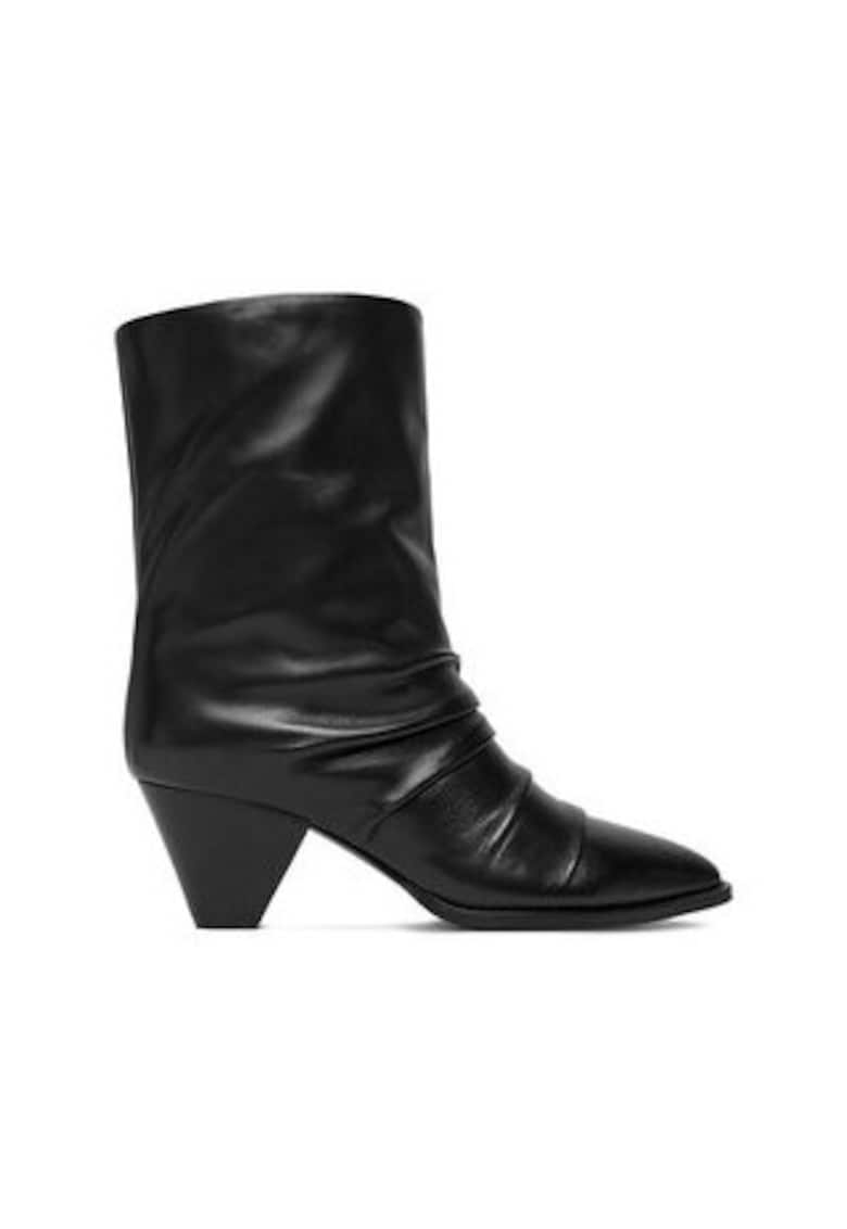 Botine dama piele naturala - negru - Negru