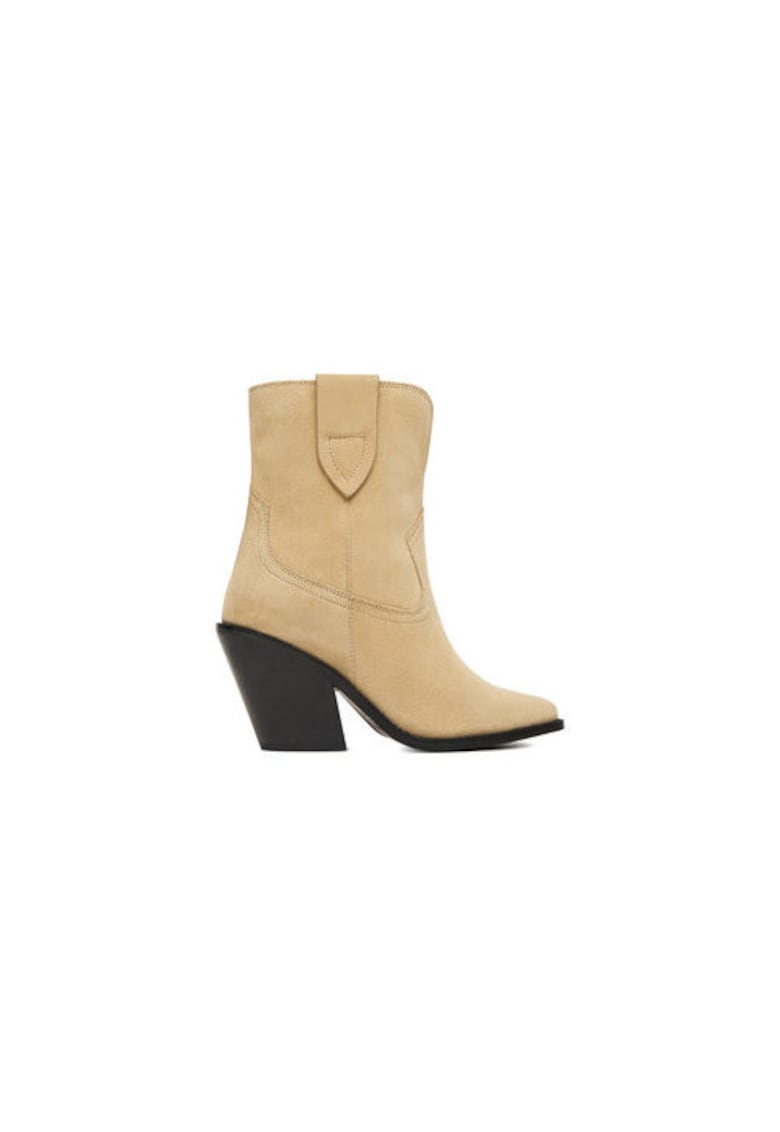 Cizme dama slip-on - bej - piele naturala - cauciucuri elastice