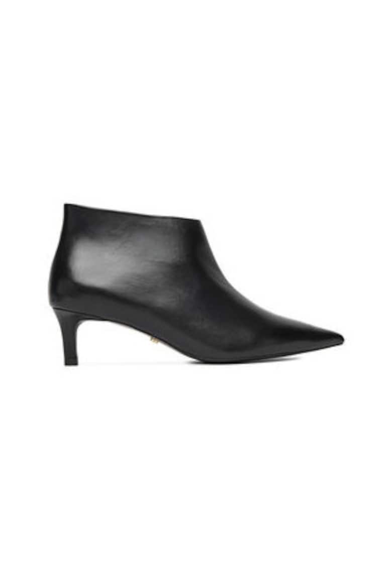 Botine dama piele naturala - negru - ascutit - Negru