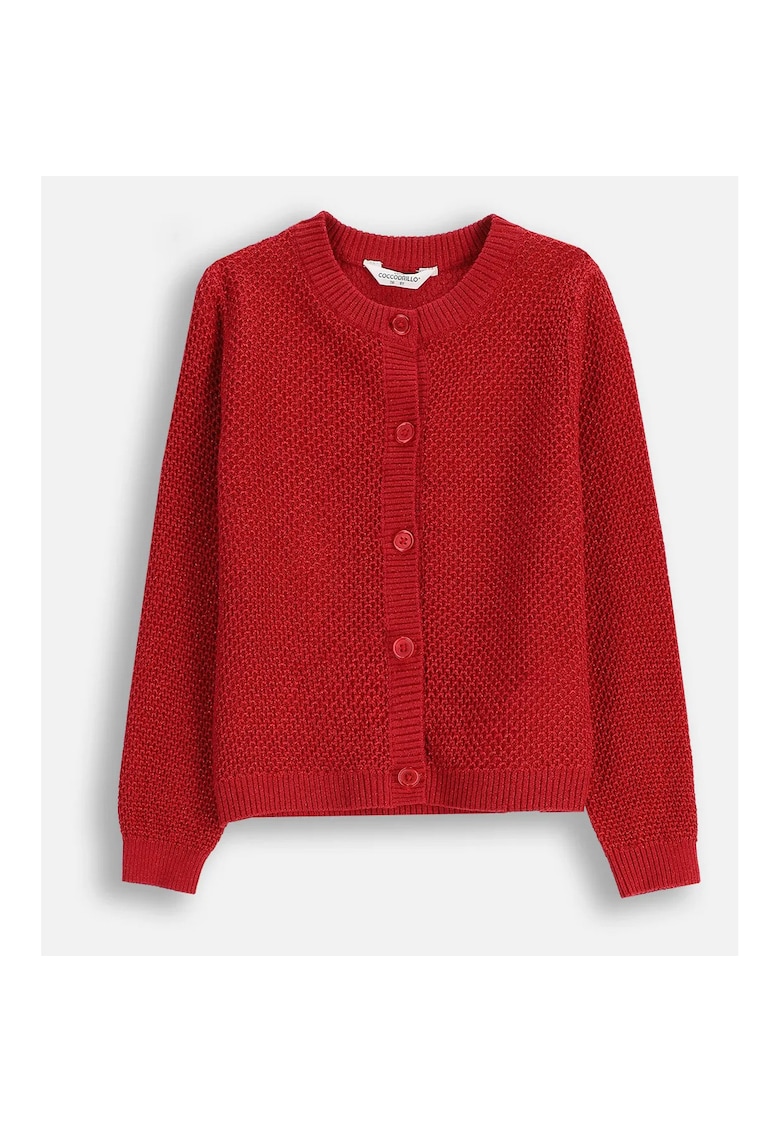 Cardigan tricotat cu decolteu la baza gatului