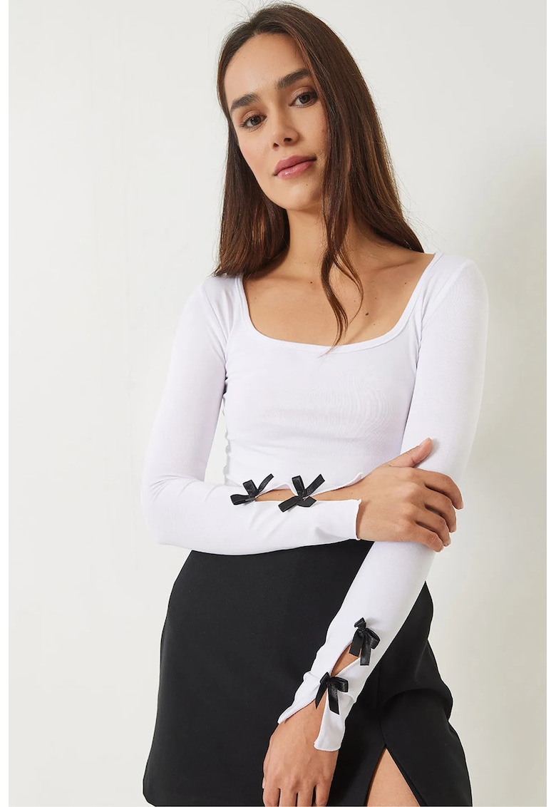 Bluza dama - Slim Fit - jerseu - Alb - Alb