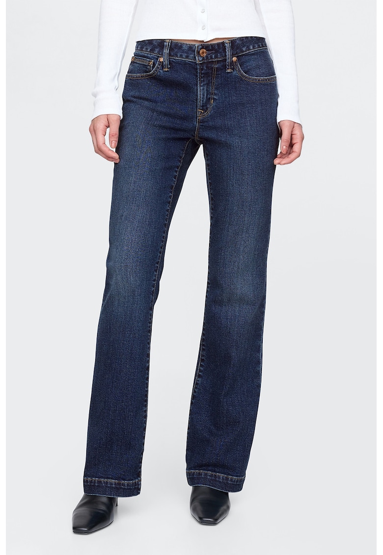 Blugi cu croiala bootcut si talie medie