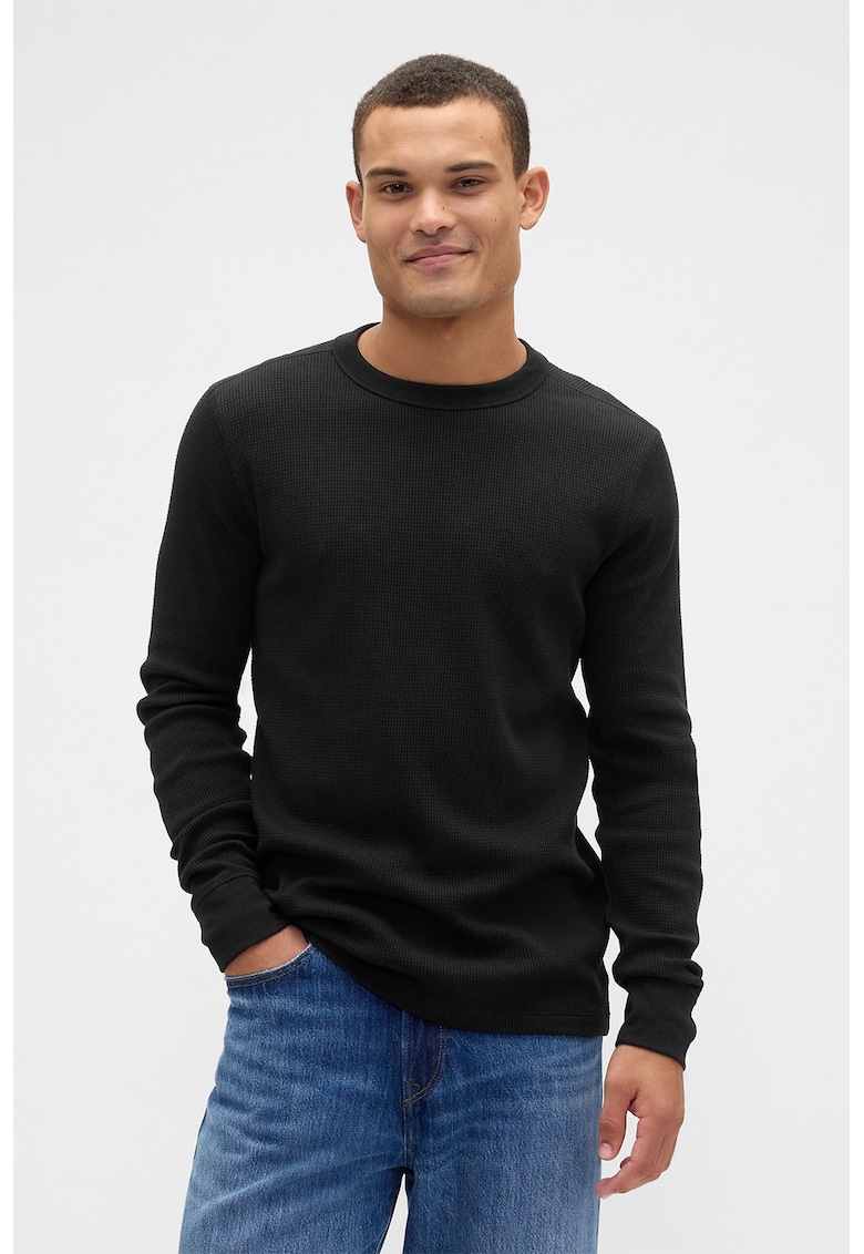 Bluza cu decolteu la baza gatului si model uni