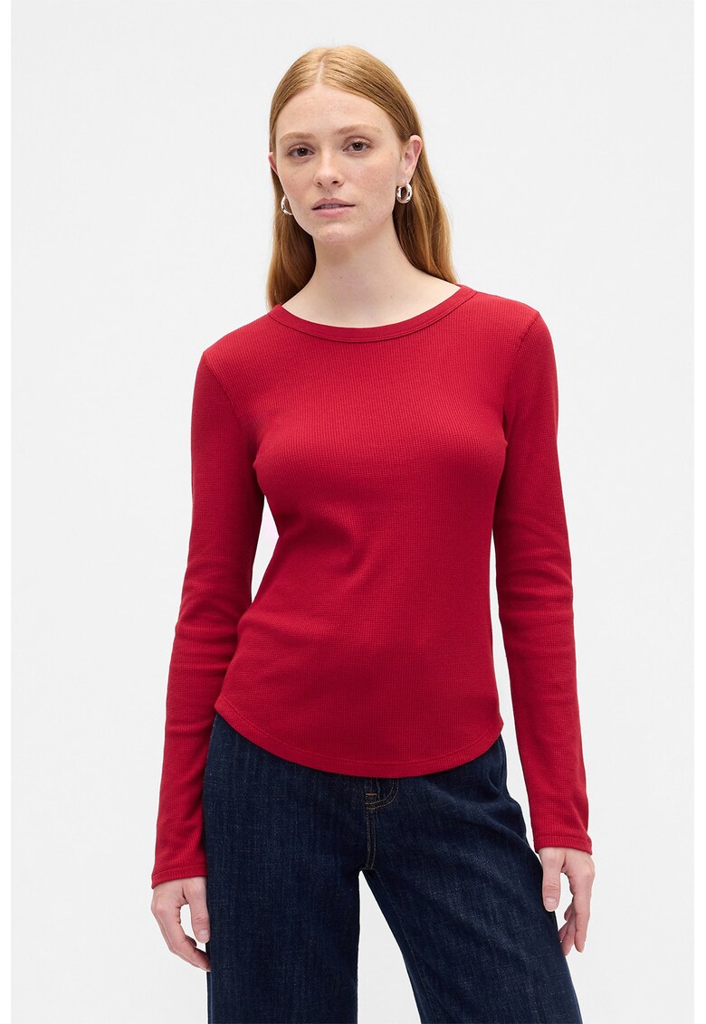 Bluza lejera din amestec de bumbac - Rosu