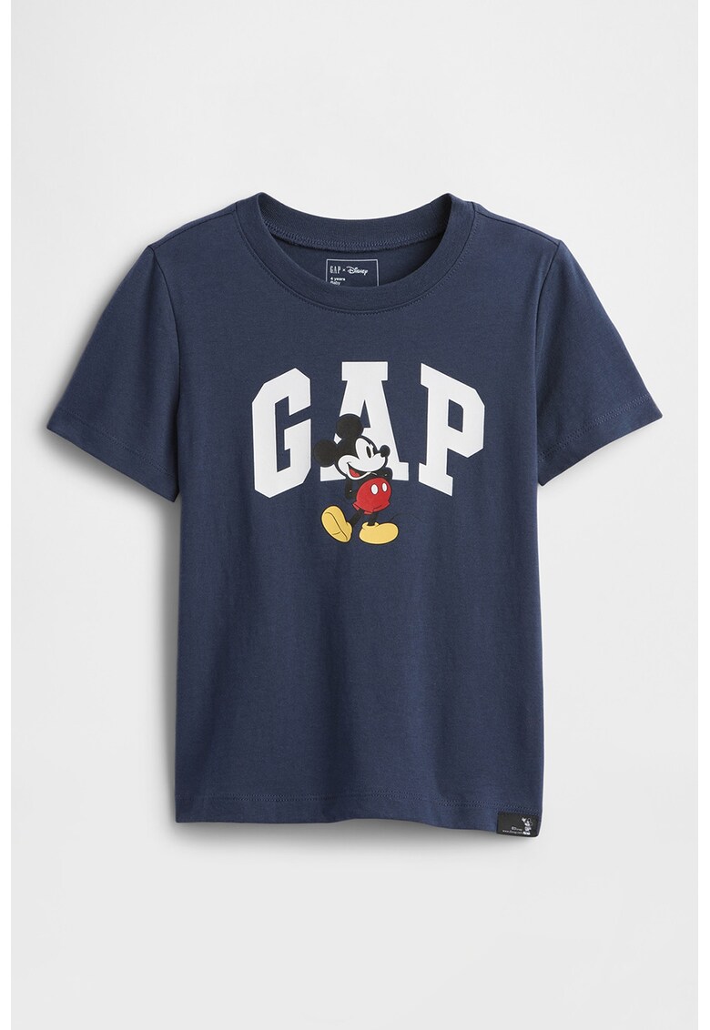 Tricou de bumbac cu logo contrastant - Albastru ultramarin