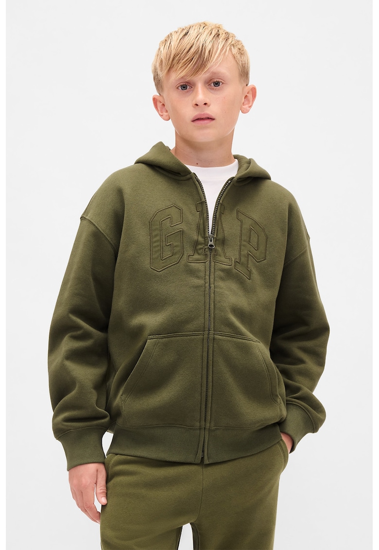 Hanorac cu fermoar si logo brodat