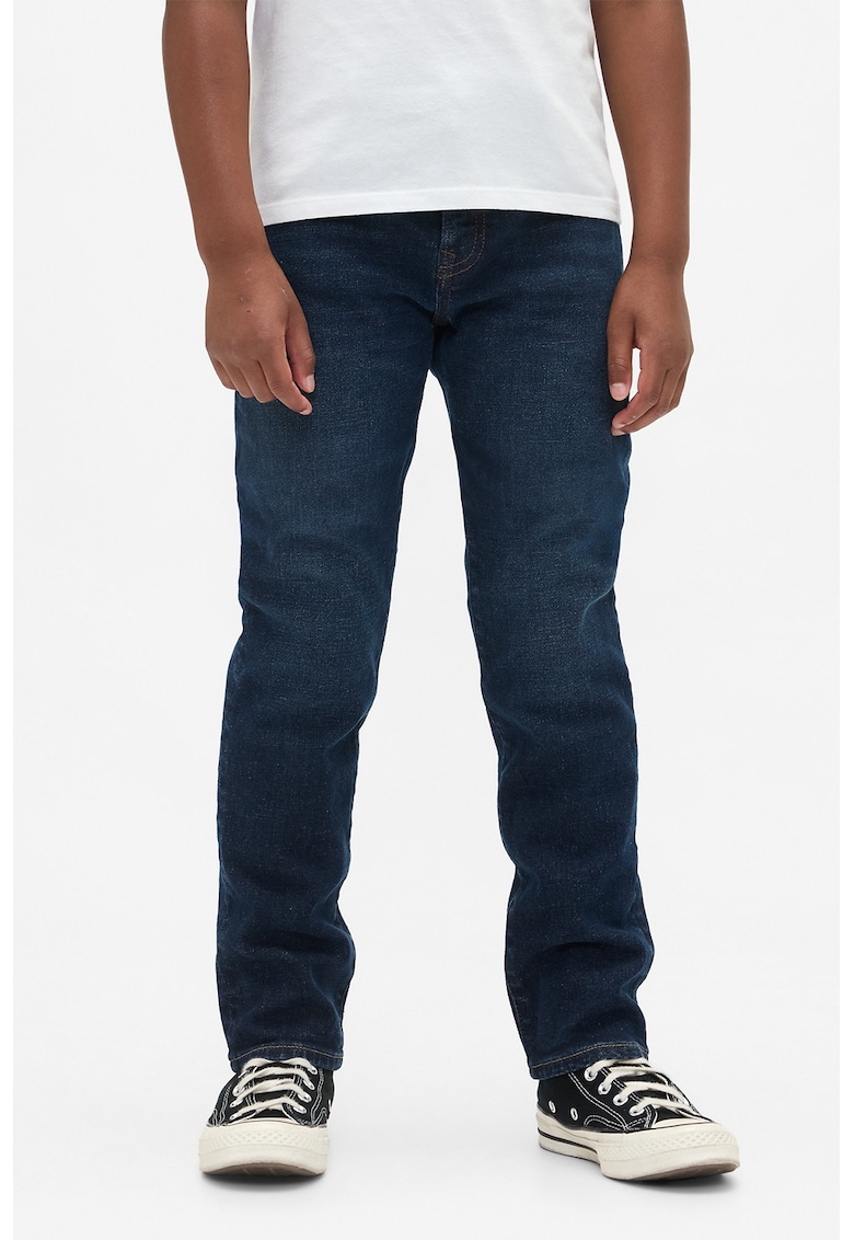 Blugi slim fit cu talie medie - Albastru ultramarin