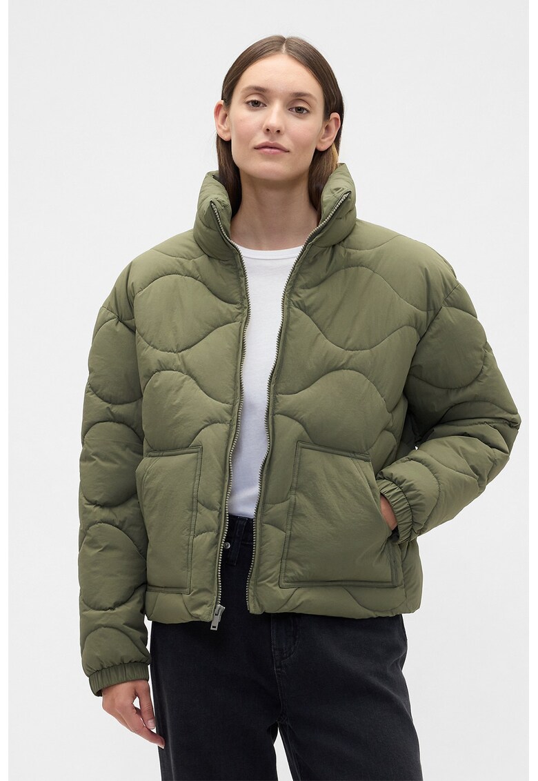 Geaca lejera cu guler inalt - Verde sparanghel