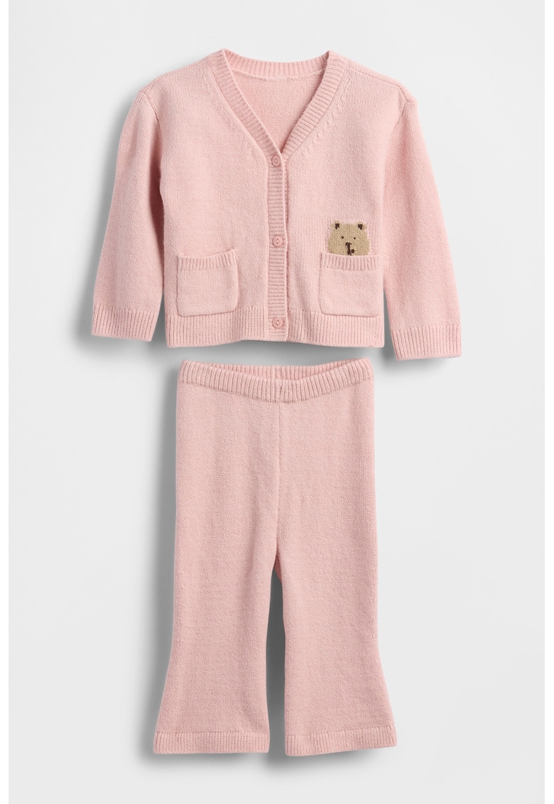 Set de cardigan tricotat si pantaloni