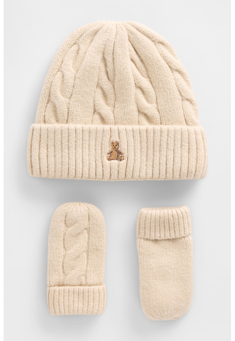 Set de manusi si caciula cu torsade