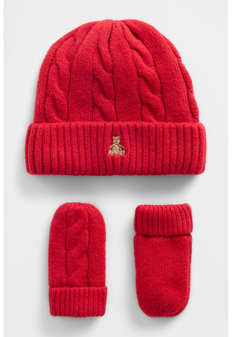 Set de manusi si caciula cu torsade