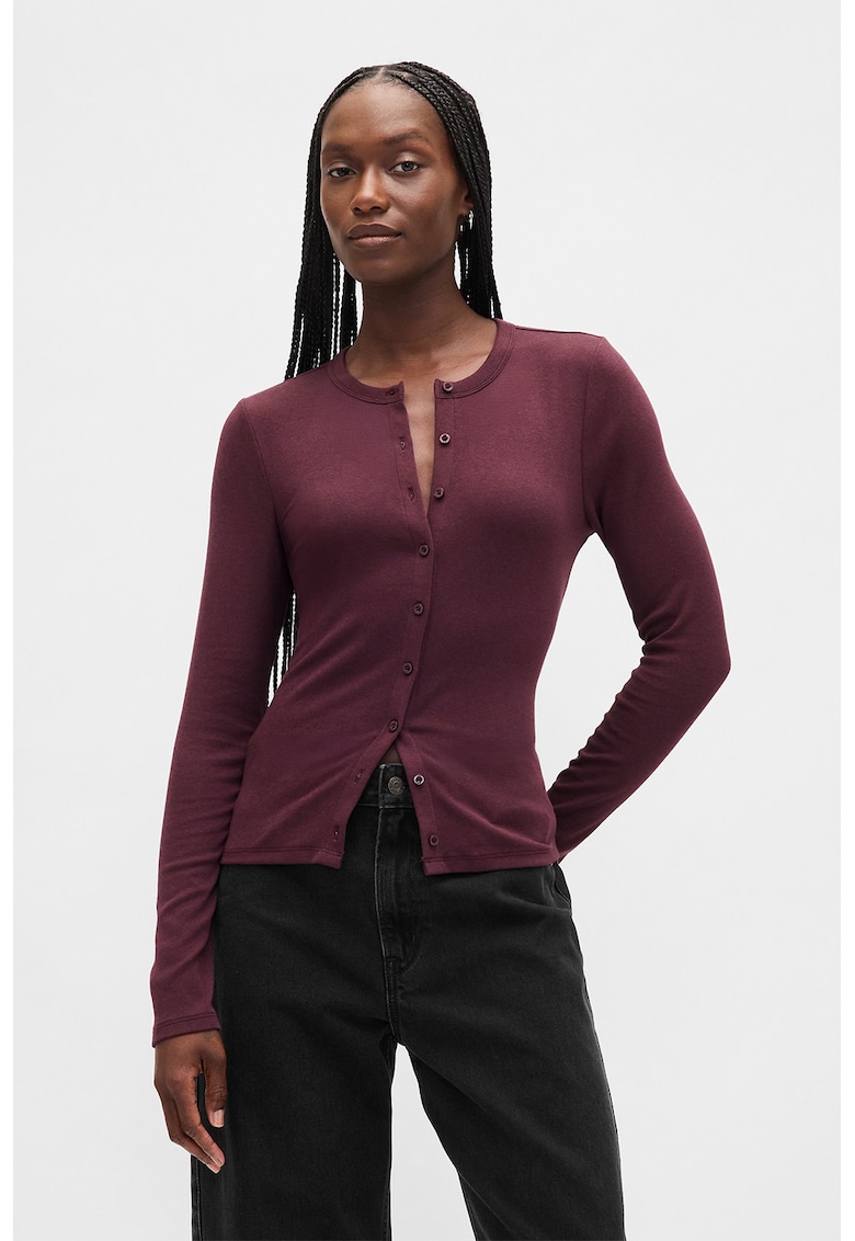 Cardigan slim fit din amestec de modal