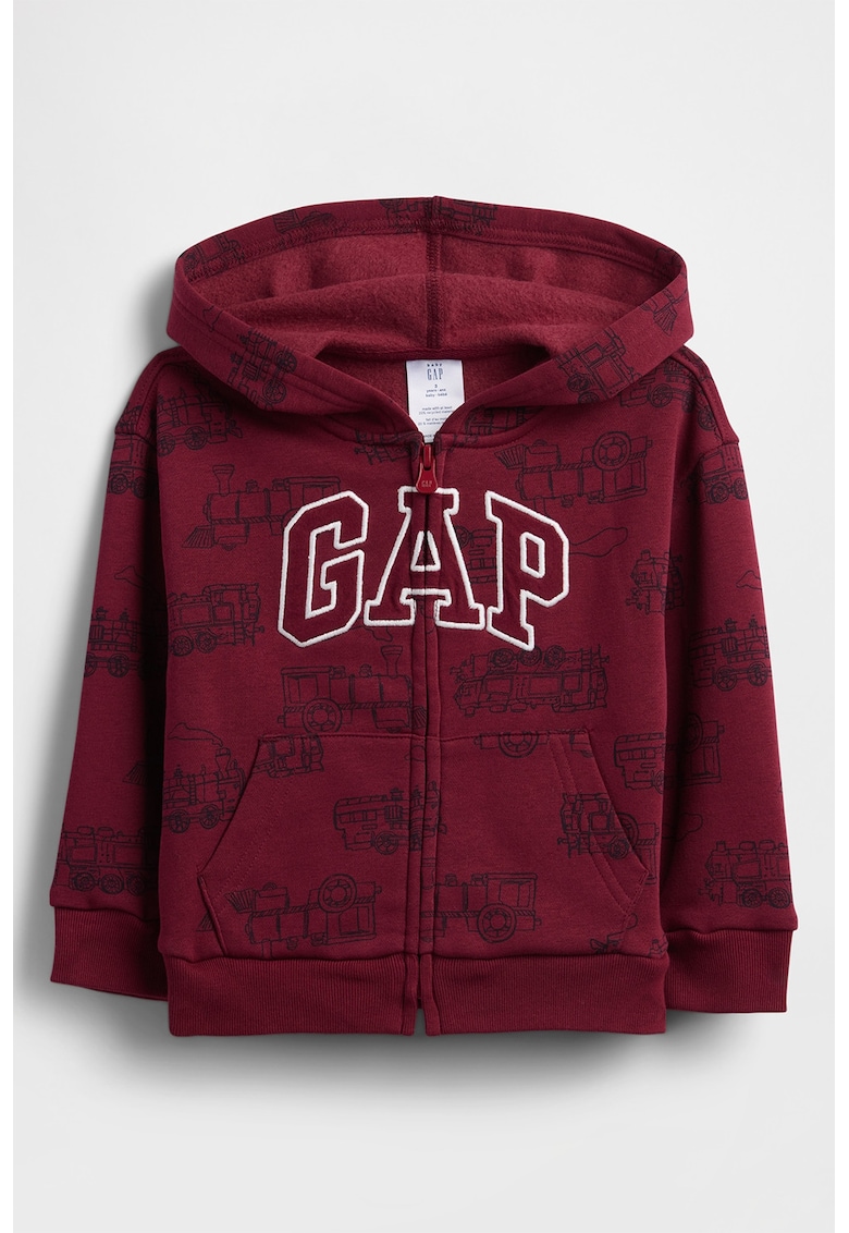 Hanorac cu fermoar si logo pe piept