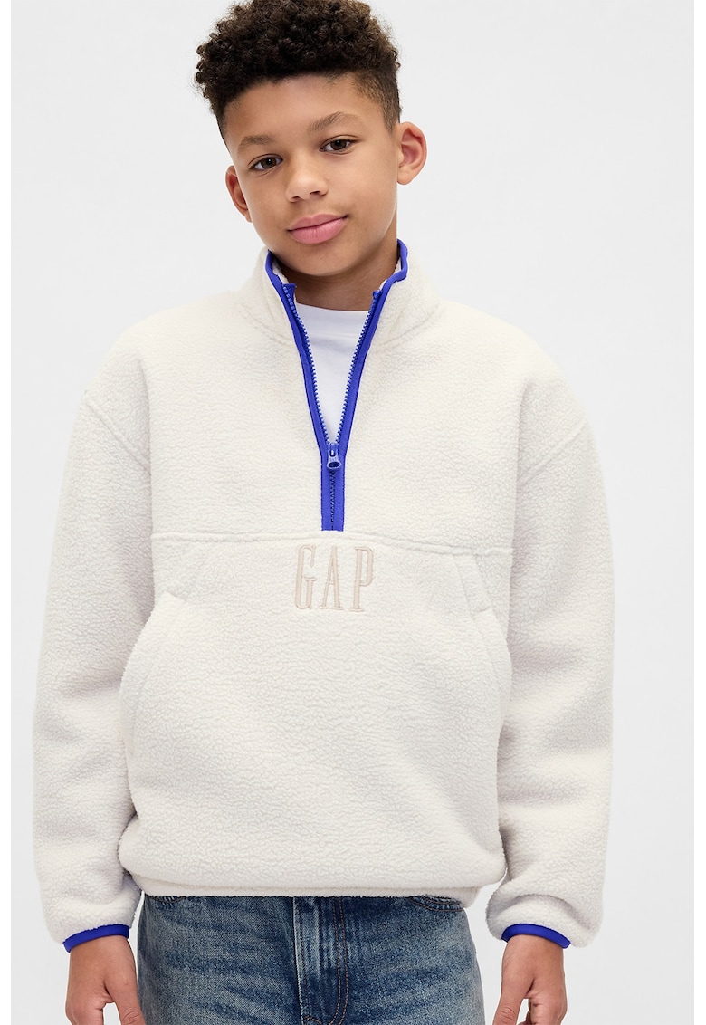 Bluza de trening din material fleece cu fermoar scurt