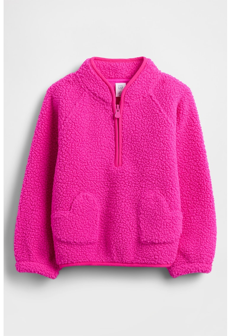 Bluza de trening cu fenta cu fermoar - Fucsia