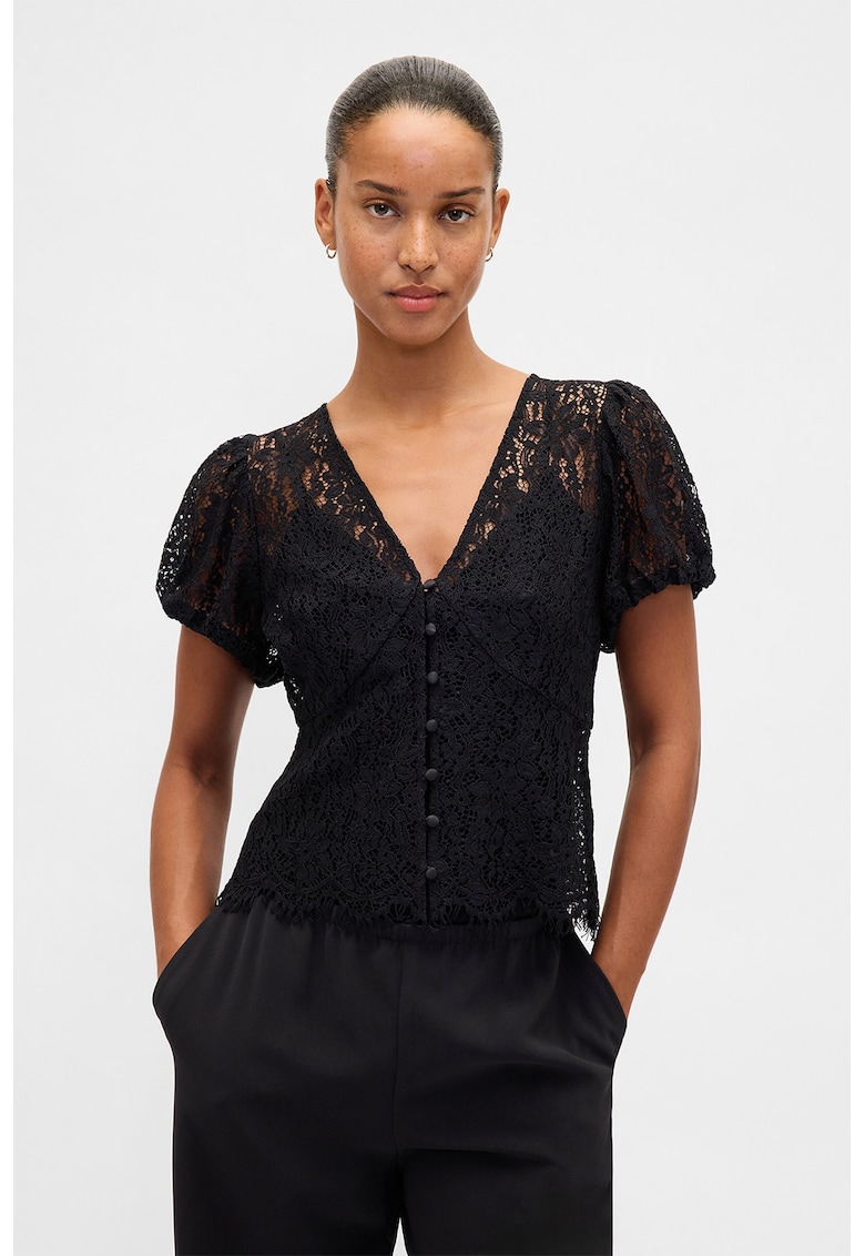 Bluza din dantela cu decolteu in V