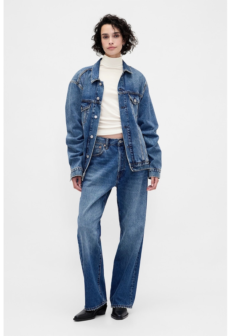 Bluza slim fit din amestec de modal cu guler inalt