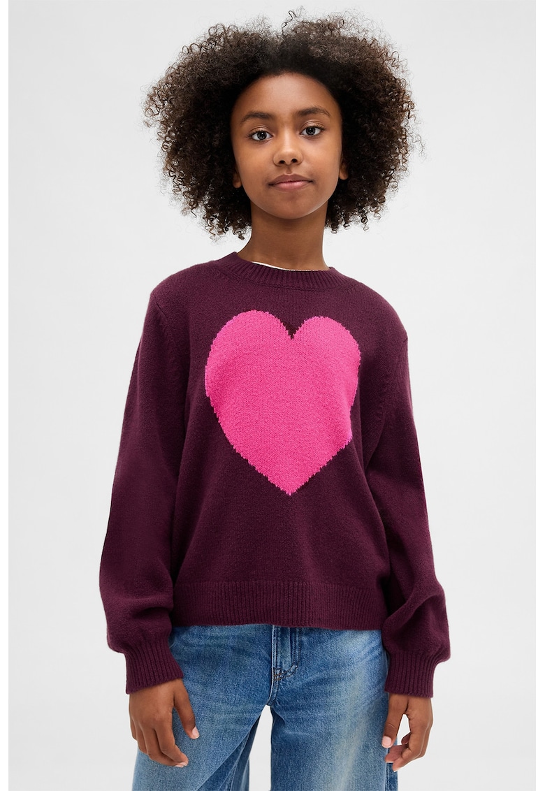 Pulover tricotat cu decolteu la baza gatului