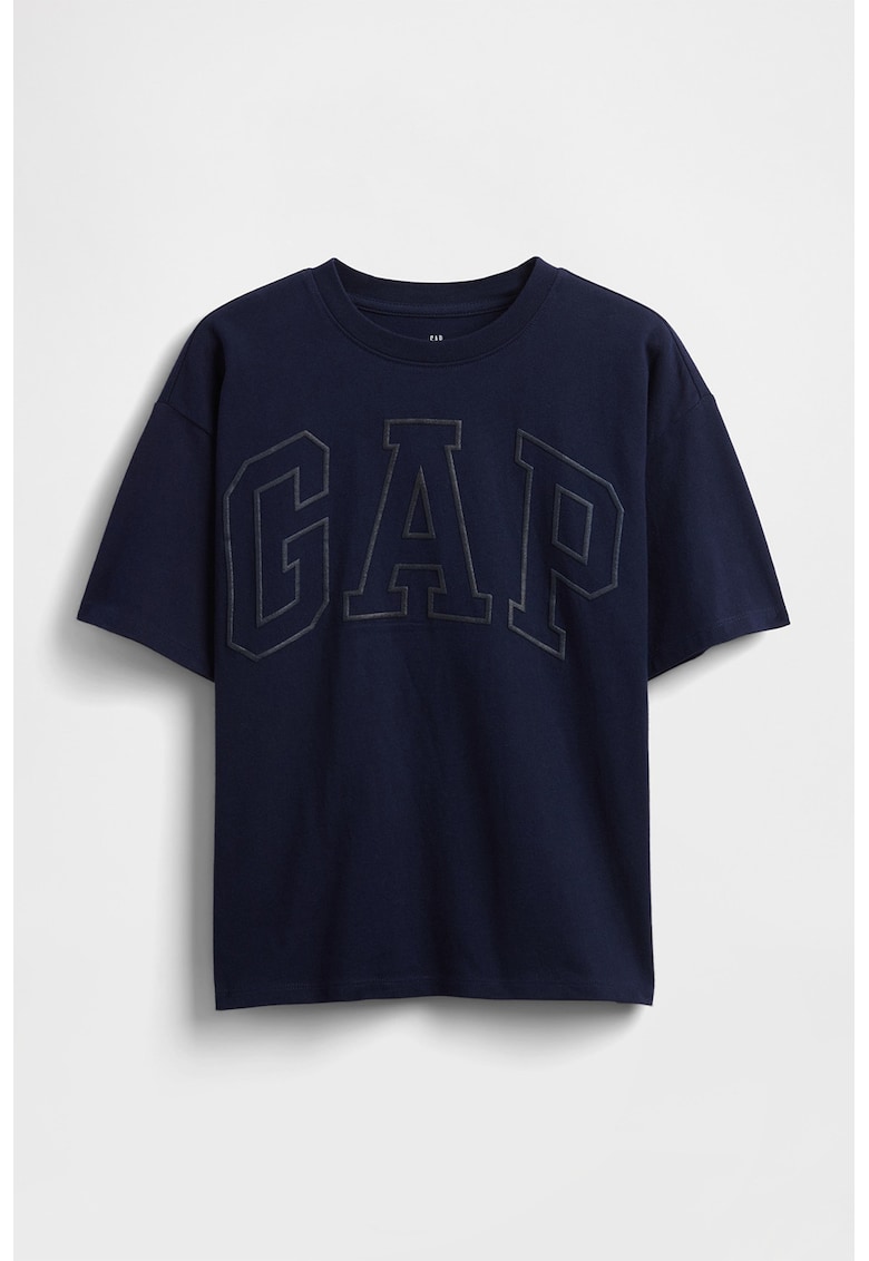 Tricou de bumbac cu imprimeu logo - Bleumarin