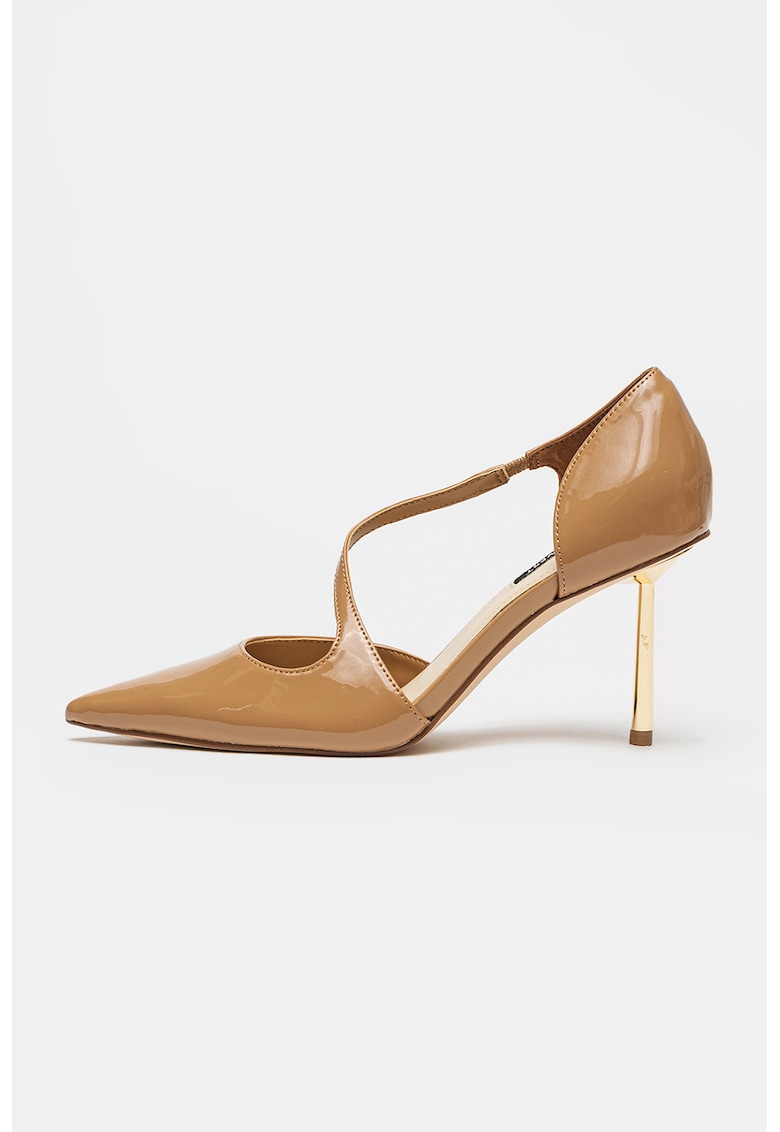 Pantofi cu toc stiletto si aspect lacuit Dolen