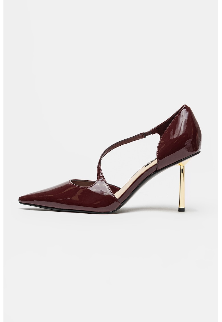 Pantofi cu toc stiletto si aspect lacuit Dolen