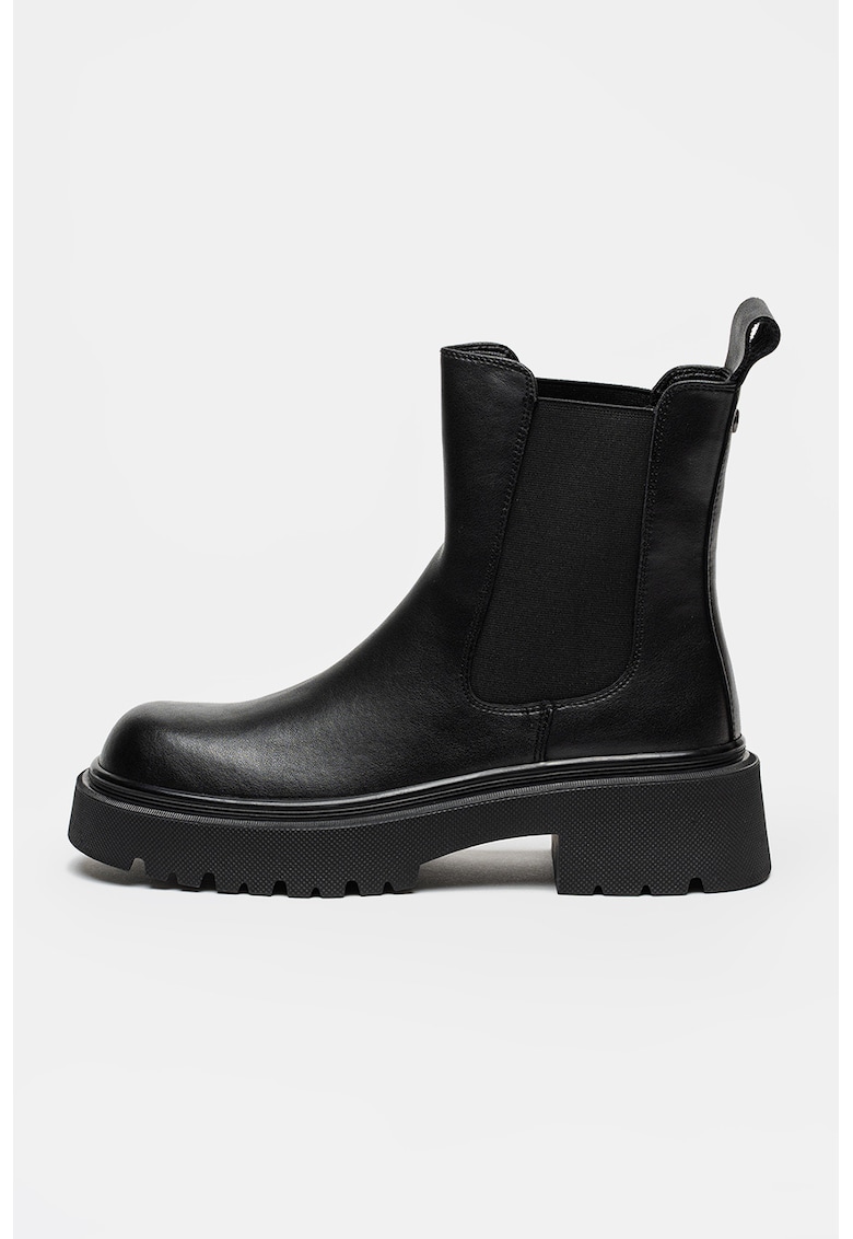 Ghete Chelsea din piele Zoe - Negru