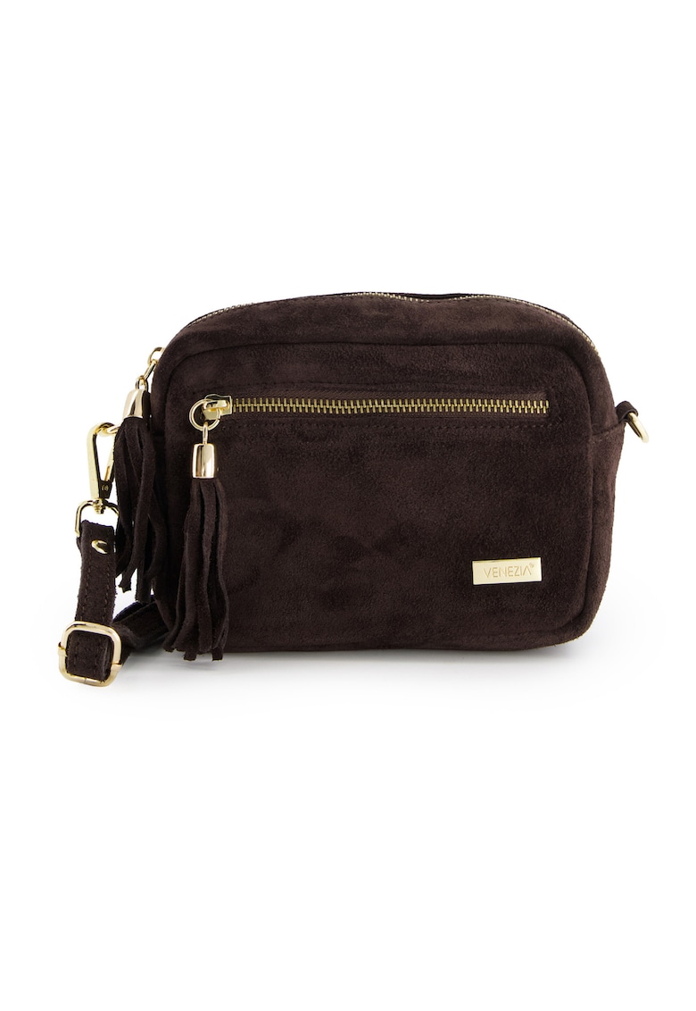 Geanta crossbody din piele intoarsa