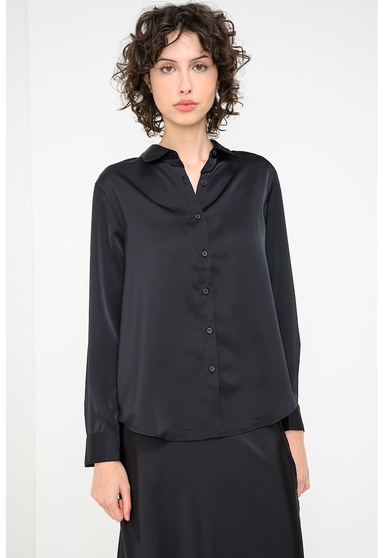 Camasa din satin cu maneca lunga