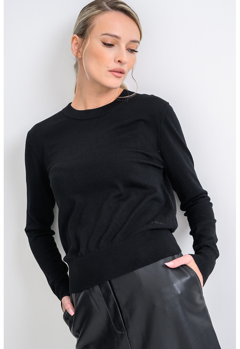 Pulover din amestec de lana - Negru