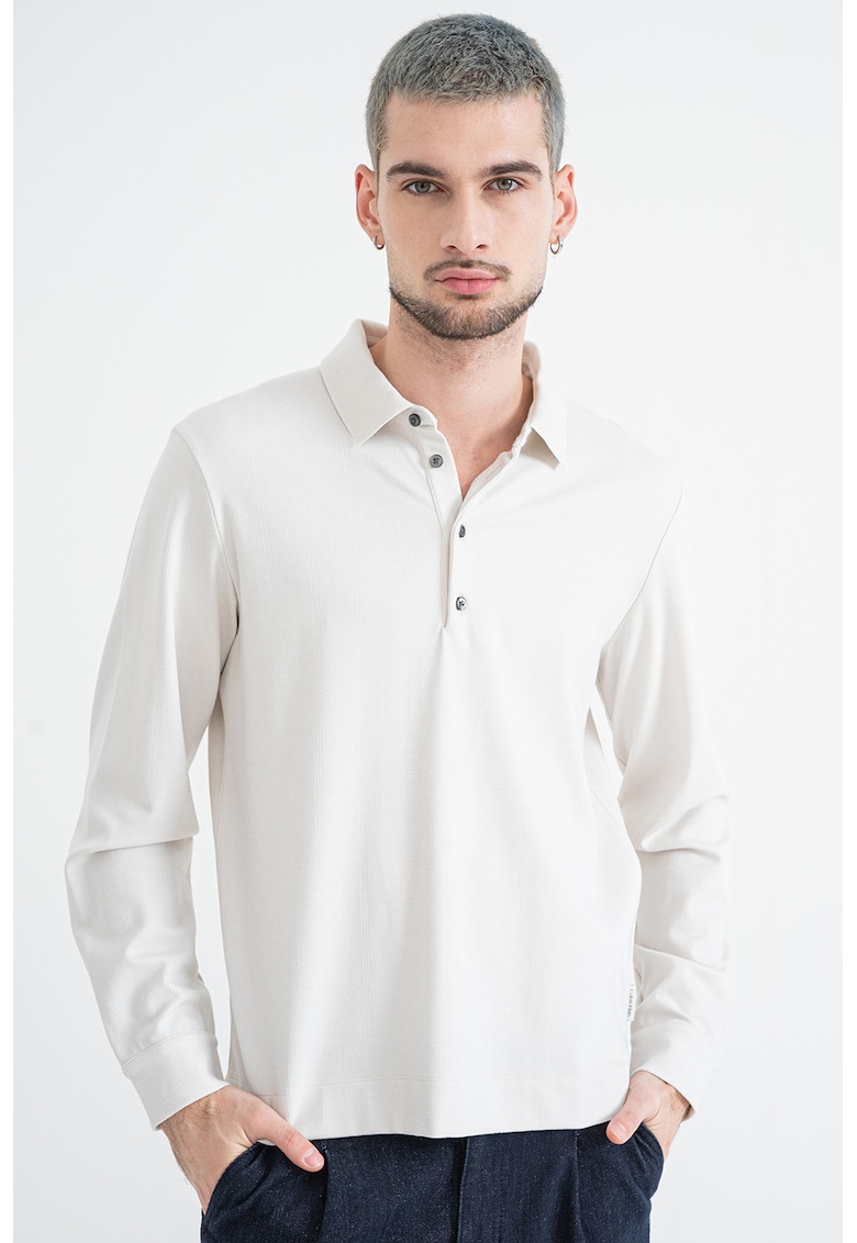 Bluza polo cu model uni