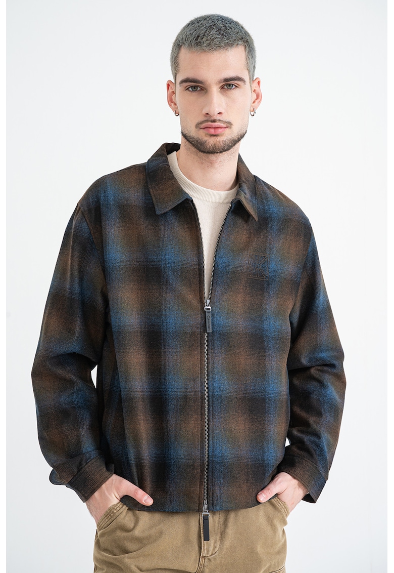 Jacheta din amestec de lana cu model in carouri