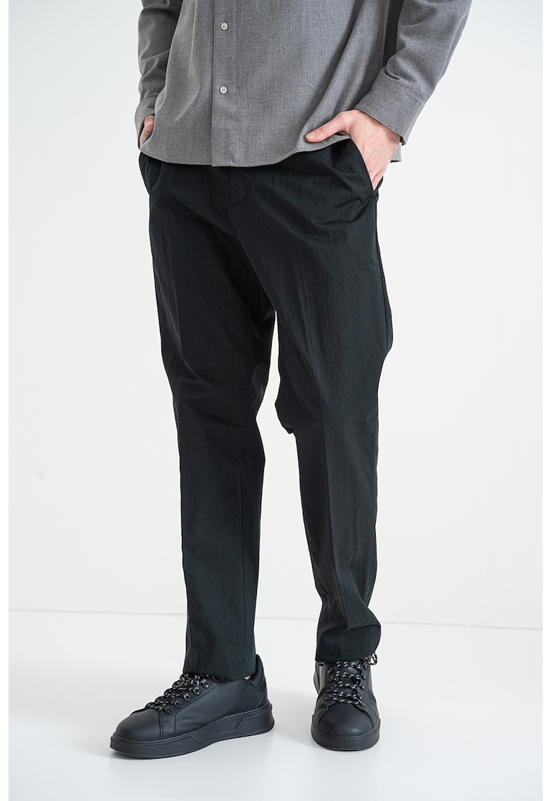 Pantaloni din amestec de bumbac cu buzunare laterale