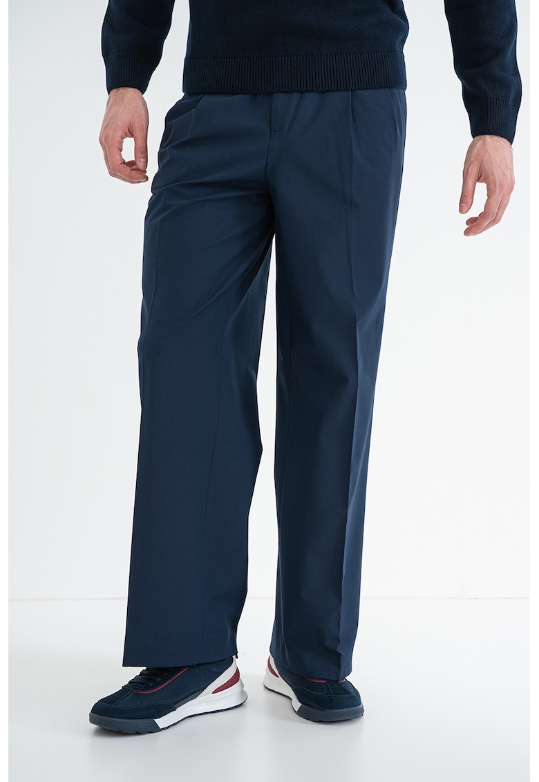 Pantaloni uni cu croiala dreapta - Albastru ultramarin