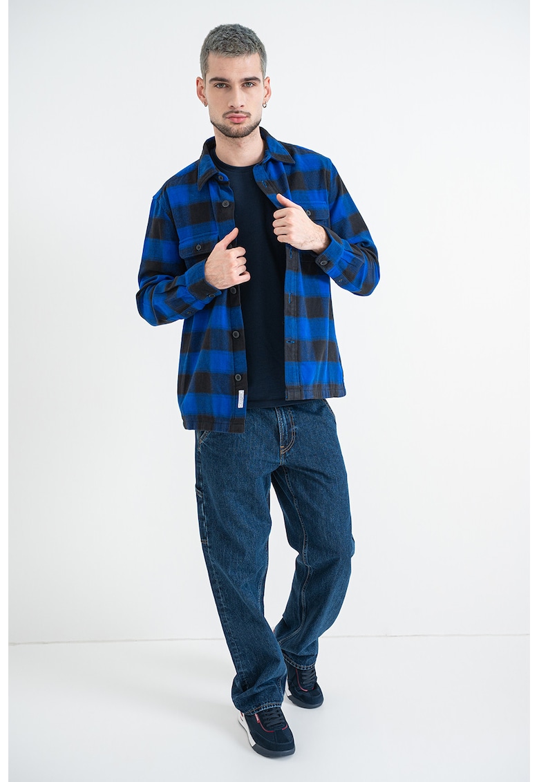 Camasa relaxed-fit din flanel cu model in carouri