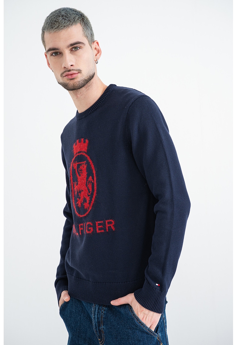 Pulover din bumbac organic cu logo