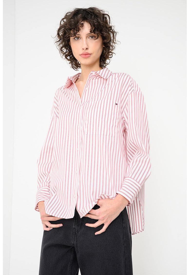 Camasa supradimensionata din bumbac cu maneci cazute