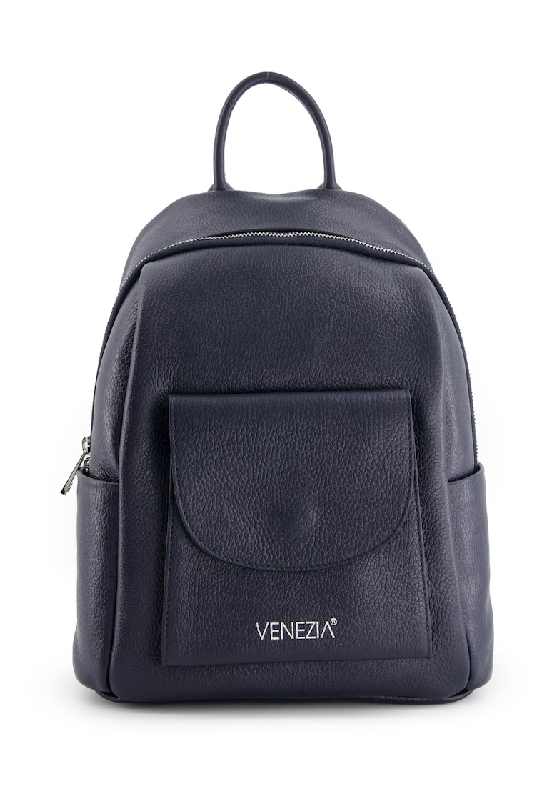 Rucsac din piele naturala cu buzunar exterior