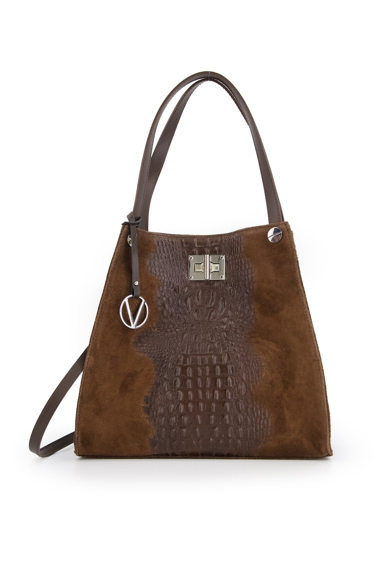 Geanta shopper din piele naturala si piele intoarsa