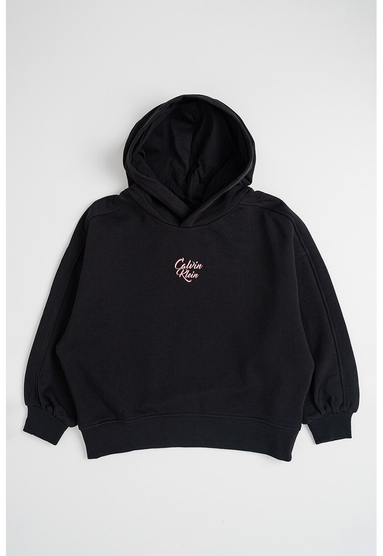 Hanorac cu imprimeu logo discret pe piept - Negru