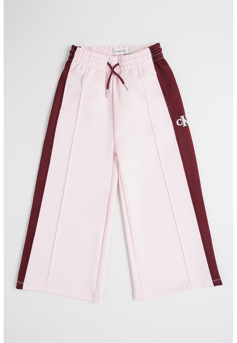 Pantaloni de trening cu detaliu logo - Visiniu/Roz deschis