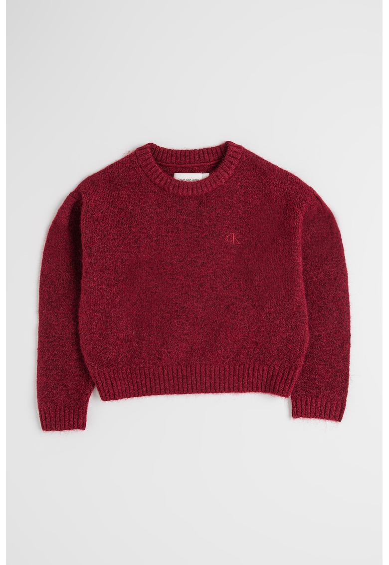 Pulover din amestec de lana cu detaliu logo