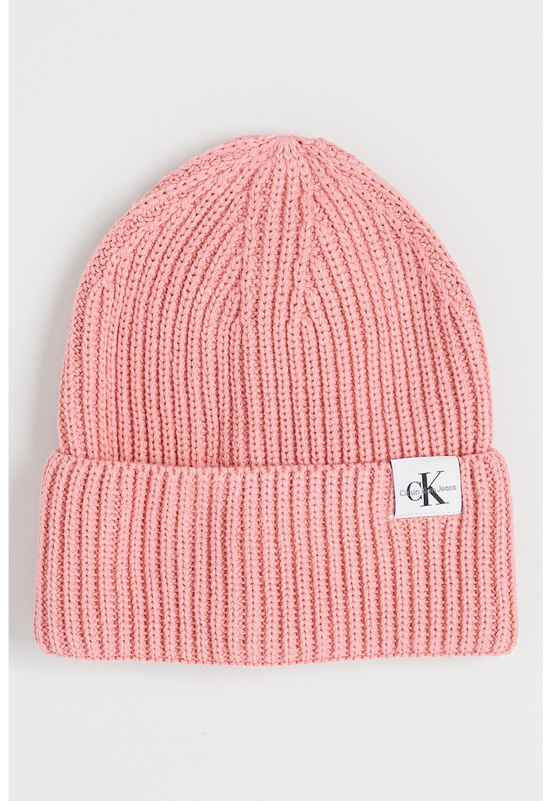 Caciula tricotata cu detaliu monograma