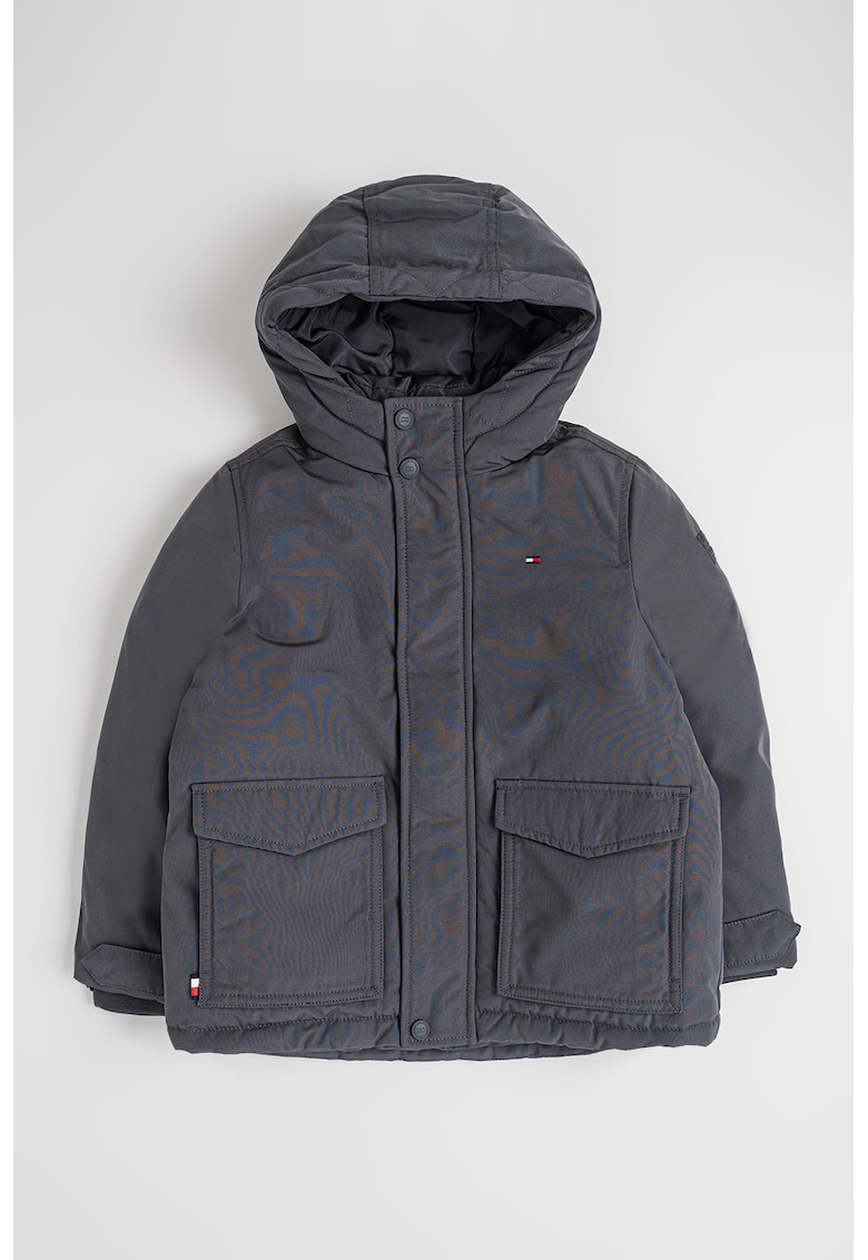 Geaca cu gluga si buzunare cu clapa