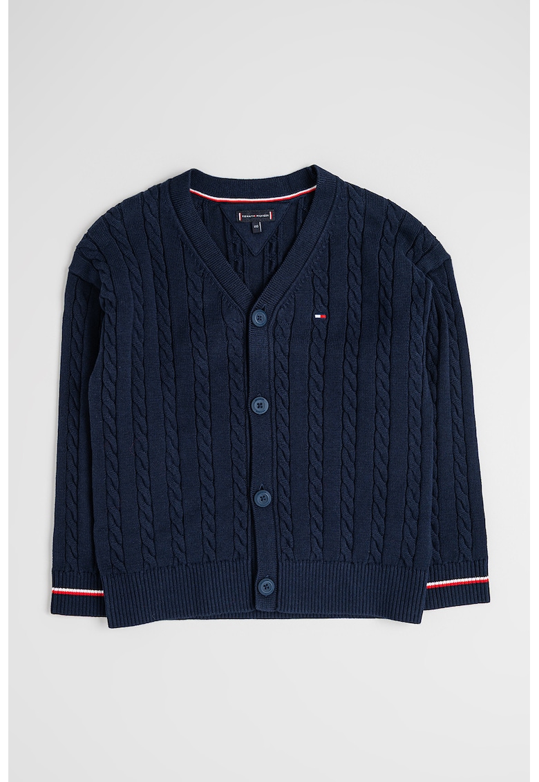 Cardigan din bumbac organic cu model torsade