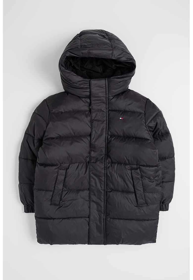 Geaca regular fit cu gluga - Negru -