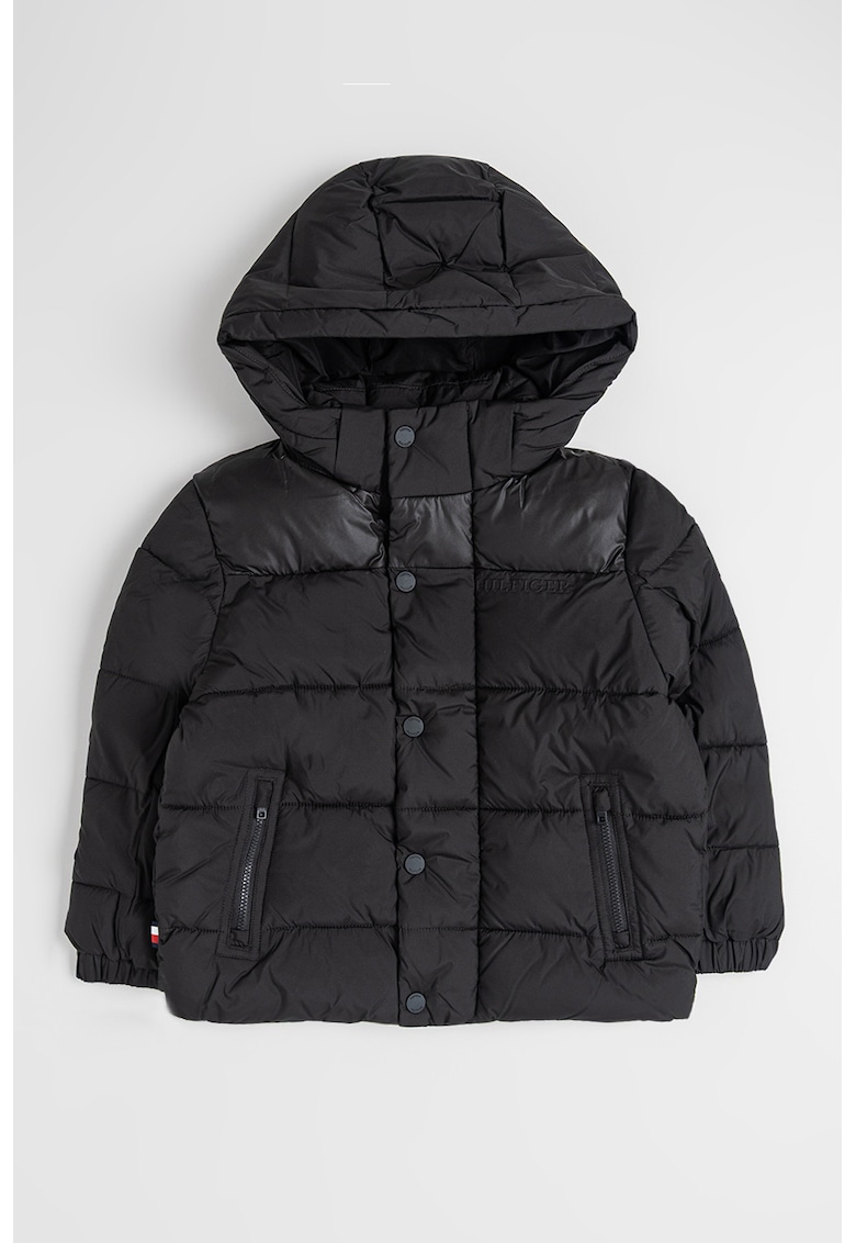 Geaca regular fit cu gluga detasabila - Negru