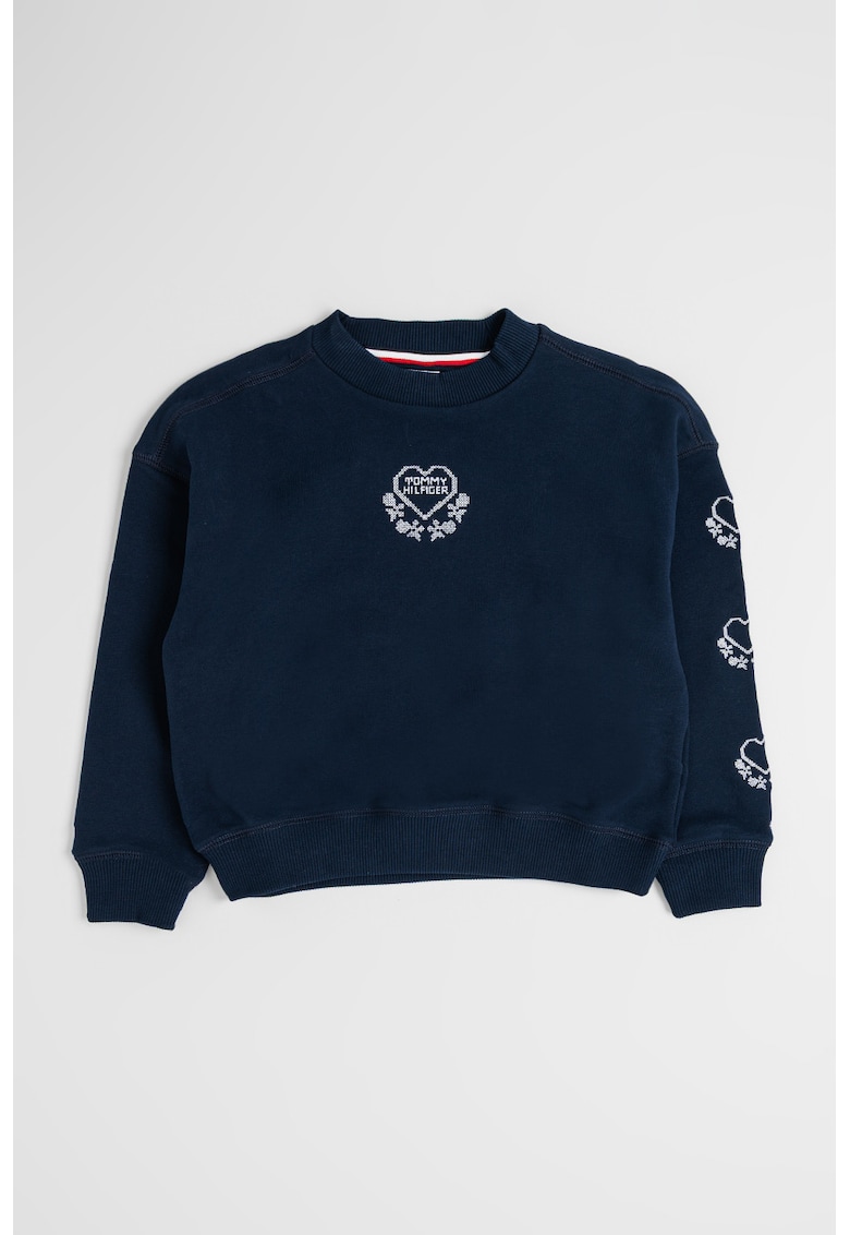 Bluza de trening din amestec de bumbac cu imprimeu - Bleumarin