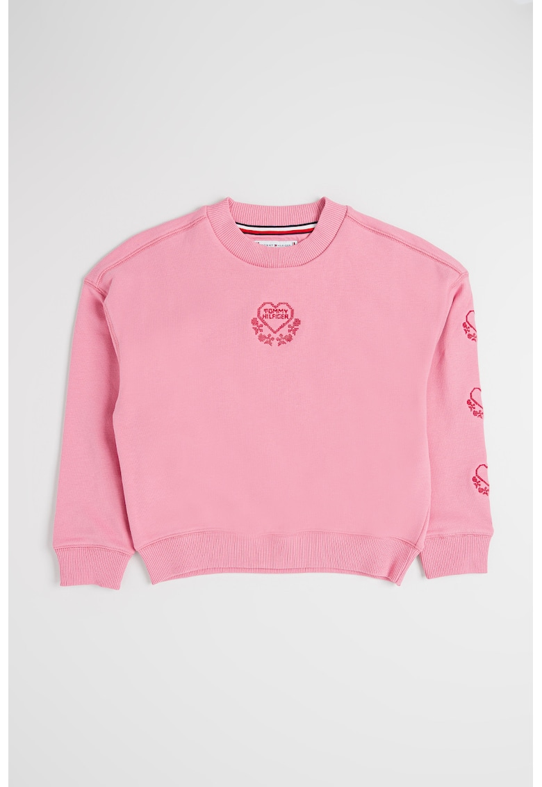 Bluza de trening din amestec de bumbac cu imprimeu - Roz