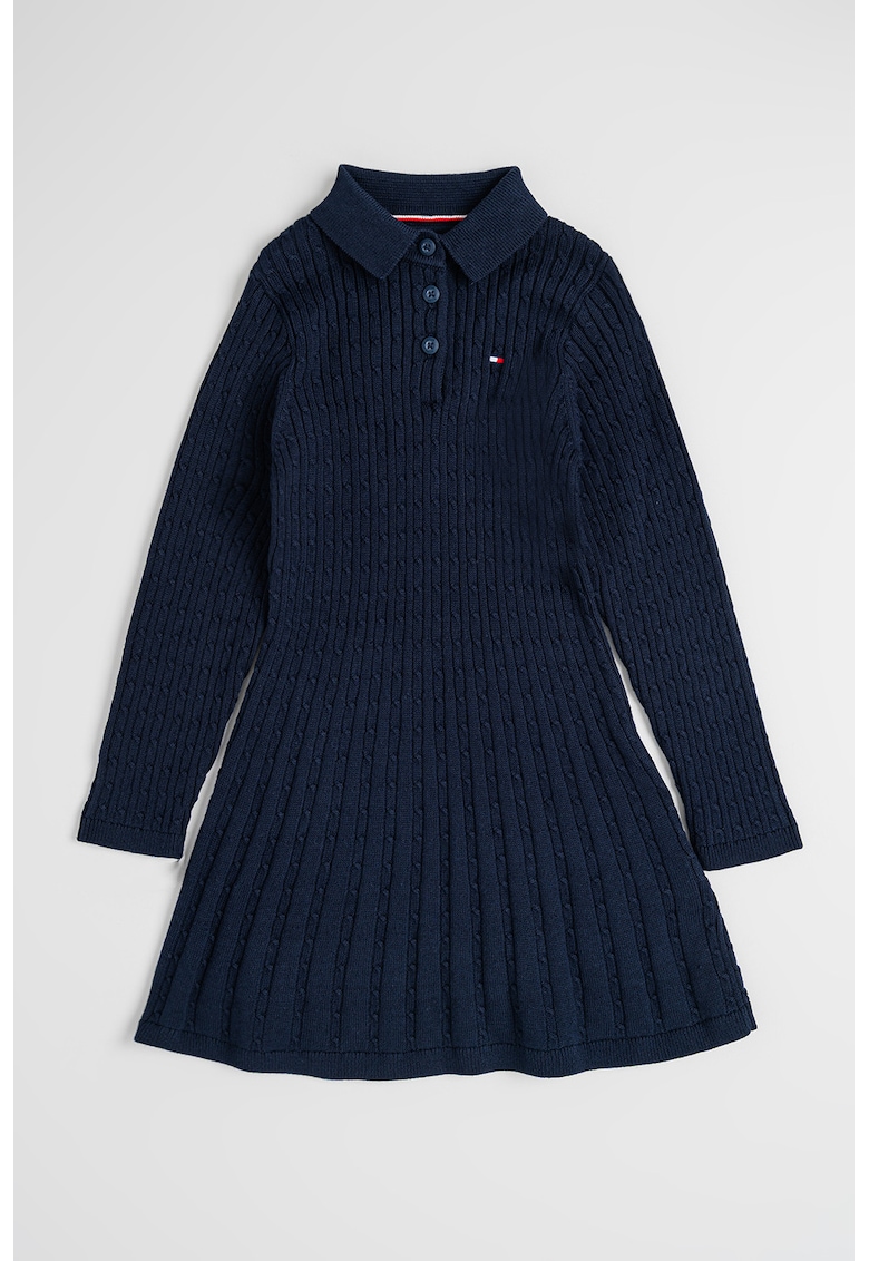 Rochie evazata tricotata din bumbac organic